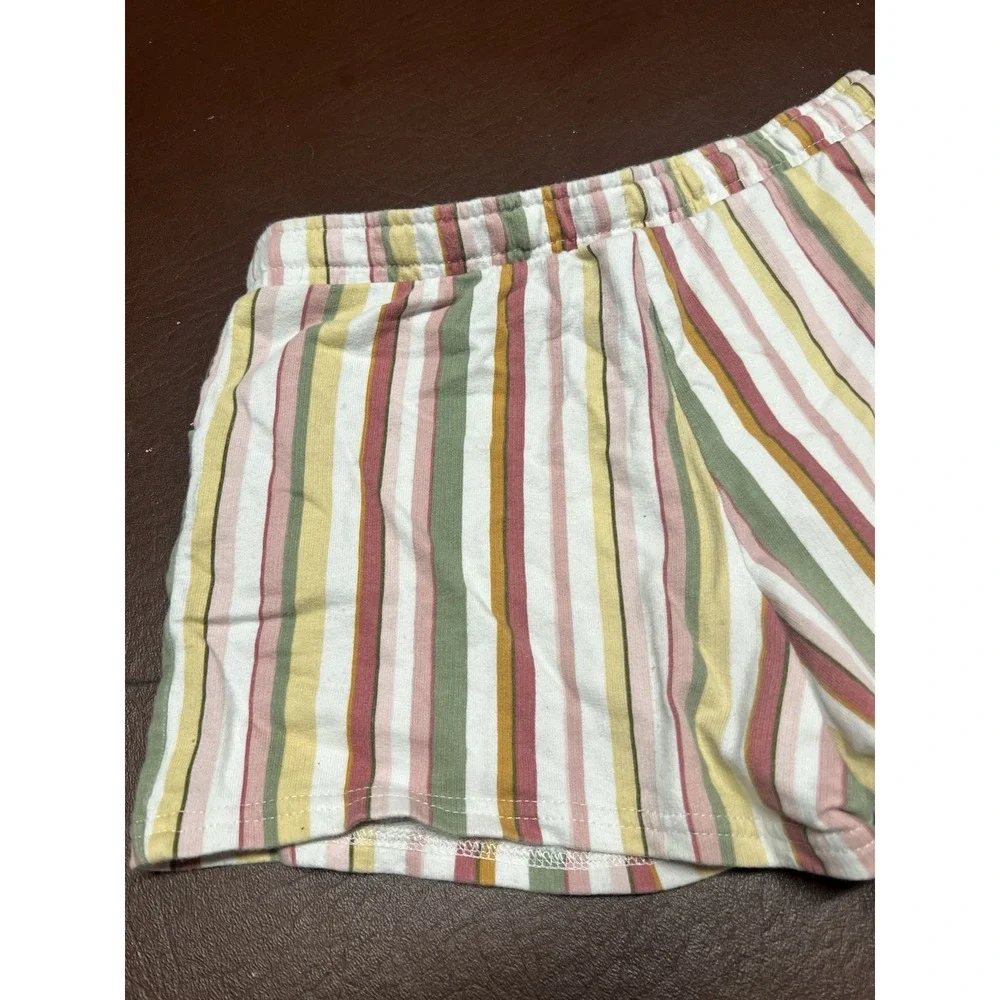Carters Twill Tie Front Detail Stripe Pull On Shorts‎ Girls Size 12/12A